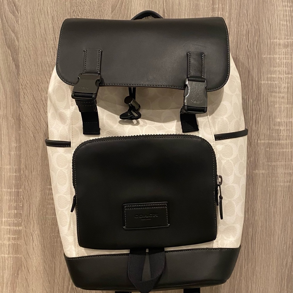 COACH Track Backpack from the black and white collection